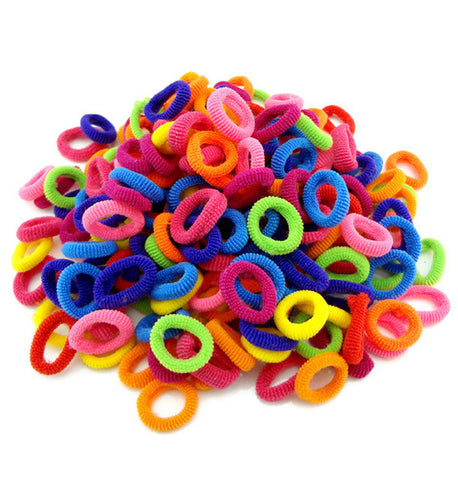 Wholesale 100 Pcs Colorful Child Kids Hair Holders Cute Rubber Hair Band Elastics Accessories Girl Charms Tie Gum