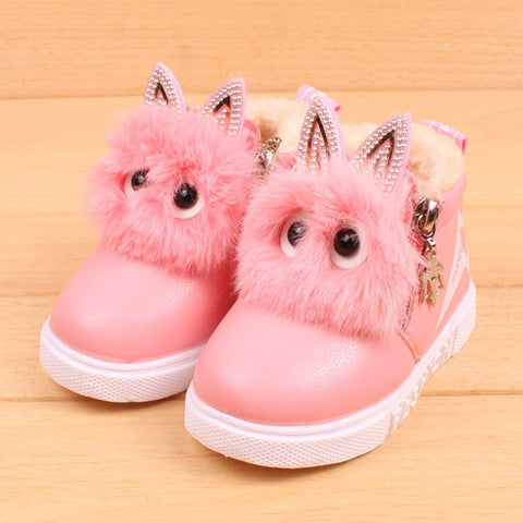 2017 Cute Winter Baby Boots Soft Velvet Sneakers Children's Autumn Toddler Ankle Felt Boots Kids Warm Snow Shoes For Boys Girls