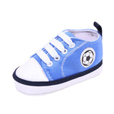 Infant Toddler Kids Canvas Sneakers Baby Boys Girls Anti-slip Soft Sole Crib Shoes Newborn Soccer Print Baby Prewalker 5 Colors