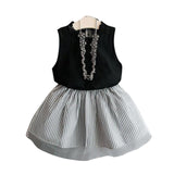 Kids baby Girls Clothing Sets 2017 New Summer Fashion Style Solid Vest +Skirt 2Pcs Girls Clothes