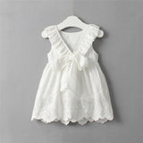 Lace Dress for Girls Toddler Kids Baby Girls Princess Party Clothes Bowknot Sleeveless V-Neck Tutu Dresses Vestidos