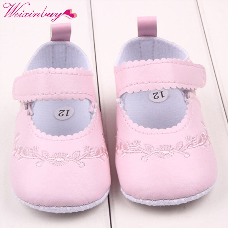 Newborn Baby Girl Shoes Prewalker First Walkers Lovely Sneakers Infant Kids Girls Princess Shoes