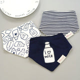 [Momscare] 3 Pcs/lot Fashion Newborn Baby Bibs Waterproof Kids Girls And Boys Cotton Triangle Children Feeding Accessories