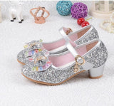 Children's Sequins Shoes Enfants 2018 Baby Girls Wedding Princess Kids High Heels Dress Party Shoes For Girl Pink Blue Gold