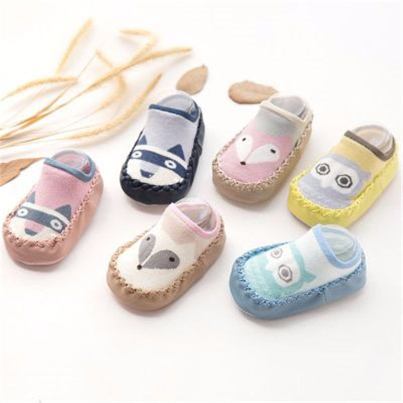 Baby shoes socks Children Infant Cartoon Socks Baby Gift Kids Indoor Floor Socks Leather Sole Non-Slip Thick Towel Socks