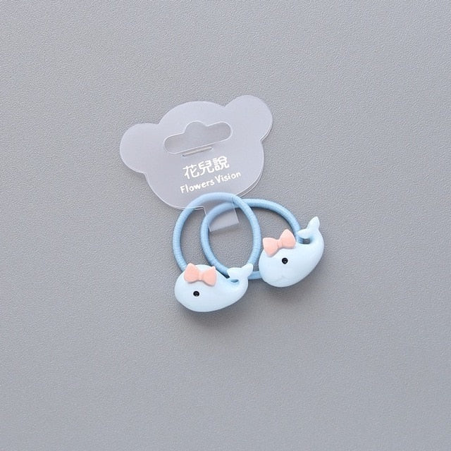 2 PCS Cartoon Fruit Flower Princess Headwear Baby Headdress Children Hair Ropes Girls Hair Accessories Kids Elastic Hair Bands