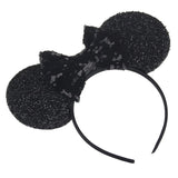 New Fashion Minnie Mouse Ears Hairband With Sequin Hair Bows For Kids Girls Cute Bling Bow Headband Hair Hoop Hair Accessories
