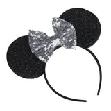 New Fashion Minnie Mouse Ears Hairband With Sequin Hair Bows For Kids Girls Cute Bling Bow Headband Hair Hoop Hair Accessories