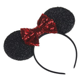 New Fashion Minnie Mouse Ears Hairband With Sequin Hair Bows For Kids Girls Cute Bling Bow Headband Hair Hoop Hair Accessories