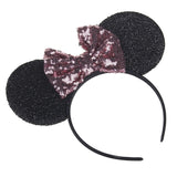 New Fashion Minnie Mouse Ears Hairband With Sequin Hair Bows For Kids Girls Cute Bling Bow Headband Hair Hoop Hair Accessories