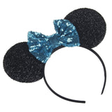 New Fashion Minnie Mouse Ears Hairband With Sequin Hair Bows For Kids Girls Cute Bling Bow Headband Hair Hoop Hair Accessories