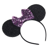 New Fashion Minnie Mouse Ears Hairband With Sequin Hair Bows For Kids Girls Cute Bling Bow Headband Hair Hoop Hair Accessories
