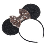 New Fashion Minnie Mouse Ears Hairband With Sequin Hair Bows For Kids Girls Cute Bling Bow Headband Hair Hoop Hair Accessories