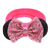 New Fashion Minnie Mouse Ears Hairband With Sequin Hair Bows For Kids Girls Cute Bling Bow Headband Hair Hoop Hair Accessories