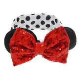 New Fashion Minnie Mouse Ears Hairband With Sequin Hair Bows For Kids Girls Cute Bling Bow Headband Hair Hoop Hair Accessories