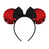 New Fashion Minnie Mouse Ears Hairband With Sequin Hair Bows For Kids Girls Cute Bling Bow Headband Hair Hoop Hair Accessories