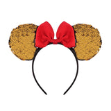 New Fashion Minnie Mouse Ears Hairband With Sequin Hair Bows For Kids Girls Cute Bling Bow Headband Hair Hoop Hair Accessories