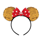 New Fashion Minnie Mouse Ears Hairband With Sequin Hair Bows For Kids Girls Cute Bling Bow Headband Hair Hoop Hair Accessories