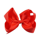 6 Inch Big Grosgrain Ribbon Solid Hair Bows With Clips Girls Kids Hair Clips Headwear Boutique Hair Accessories