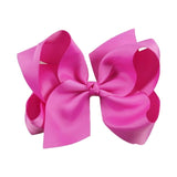 6 Inch Big Grosgrain Ribbon Solid Hair Bows With Clips Girls Kids Hair Clips Headwear Boutique Hair Accessories