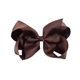 6 Inch Big Grosgrain Ribbon Solid Hair Bows With Clips Girls Kids Hair Clips Headwear Boutique Hair Accessories