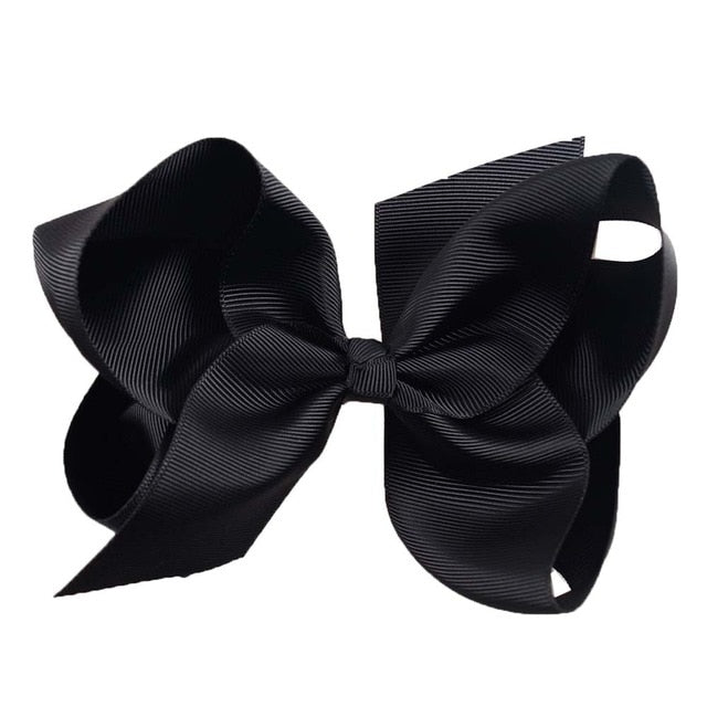 6 Inch Big Grosgrain Ribbon Solid Hair Bows With Clips Girls Kids Hair Clips Headwear Boutique Hair Accessories