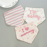 [Momscare] 3 Pcs/lot Fashion Newborn Baby Bibs Waterproof Kids Girls And Boys Cotton Triangle Children Feeding Accessories