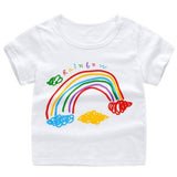 2018 Summer Girls & Boys Short Sleeve T Shirts Cartoon Print T-shirt Striped Tee Shirt Cotton Girls Tops For Kids Clothing