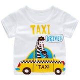 2018 Summer Girls & Boys Short Sleeve T Shirts Cartoon Print T-shirt Striped Tee Shirt Cotton Girls Tops For Kids Clothing