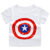 2018 Summer Girls & Boys Short Sleeve T Shirts Cartoon Print T-shirt Striped Tee Shirt Cotton Girls Tops For Kids Clothing