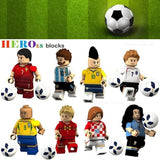 WorldCup Football Team Player Ronaldo Lionel Messi Neymar Beckham Building Blocks Figure Bricks Toy kids gift Compatible Legoed