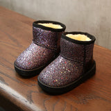 New Arrival 2017 Bling Winter Shoes for Girls Plush Toddler Boy Boots Kids Keeping Warm Baby Snow Boots Children Shoes A11101