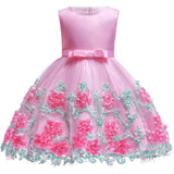 Flower Cake tutu Kids Clothing Elegent hand beading Girls Dresses for Children Princess Party Custumes 2-10 Years
