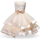 Flower Cake tutu Kids Clothing Elegent hand beading Girls Dresses for Children Princess Party Custumes 2-10 Years