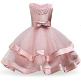 Flower Cake tutu Kids Clothing Elegent hand beading Girls Dresses for Children Princess Party Custumes 2-10 Years