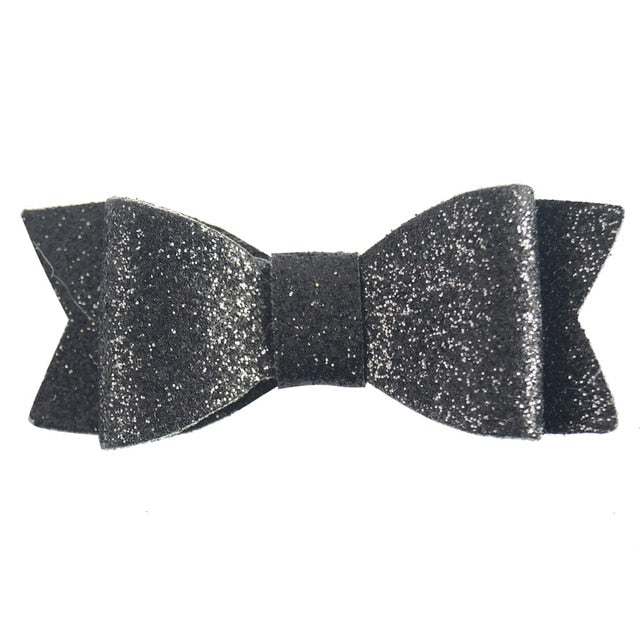 3" Cute Glitter Hair Bows Hair Clip For Girls Kids Handmade Boutique Small Colorful Bling Bows Hairgrip Hairpin Hair Accessories