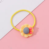 Wholesale 1PC Girls Cartoon Flower Lollipop Acrylic Elastic Hair Bands 3.0cm Small Rubber Bands Kids Scrunchie Hair Accessories