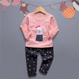 VIDMID 1-9Y girls pajamas clothing sets kids t-shirts and pants baby girls underwear sets for girl sleepwear suit set  4049 02