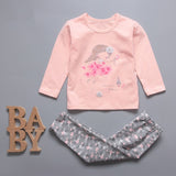 VIDMID 1-9Y girls pajamas clothing sets kids t-shirts and pants baby girls underwear sets for girl sleepwear suit set  4049 02