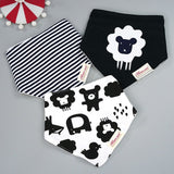 [Momscare] 3 Pcs/lot Fashion Newborn Baby Bibs Waterproof Kids Girls And Boys Cotton Triangle Children Feeding Accessories