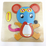 1pc Wooden 3D Puzzle Jigsaw Wooden Toys For Children Cartoon Animal Puzzles Intelligence Kids Children Educational Toy