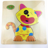 1pc Wooden 3D Puzzle Jigsaw Wooden Toys For Children Cartoon Animal Puzzles Intelligence Kids Children Educational Toy