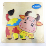 1pc Wooden 3D Puzzle Jigsaw Wooden Toys For Children Cartoon Animal Puzzles Intelligence Kids Children Educational Toy