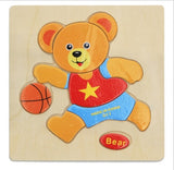 1pc Wooden 3D Puzzle Jigsaw Wooden Toys For Children Cartoon Animal Puzzles Intelligence Kids Children Educational Toy