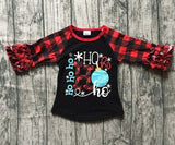 5 designs in stock Christmas Fall/winter baby girls Christmas raglans Christmas gift Christmas tree top tee kids wear clothing