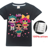 2018 NEW ARRIVAL Cute lol T Doll T-shirts Summer Top O-neck 100% Cotton Girls Clothes Kids tshirt Cartoon Teen Summer Clothing