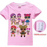 2018 NEW ARRIVAL Cute lol T Doll T-shirts Summer Top O-neck 100% Cotton Girls Clothes Kids tshirt Cartoon Teen Summer Clothing
