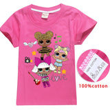 2018 NEW ARRIVAL Cute lol T Doll T-shirts Summer Top O-neck 100% Cotton Girls Clothes Kids tshirt Cartoon Teen Summer Clothing