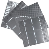 City Road Street Base Plate Straight Crossroad Curve T-Junction Compatible LegoING DIY Building Blocks Baseplate Parts Sets Toys