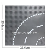City Road Street Base Plate Straight Crossroad Curve T-Junction Compatible LegoING DIY Building Blocks Baseplate Parts Sets Toys
